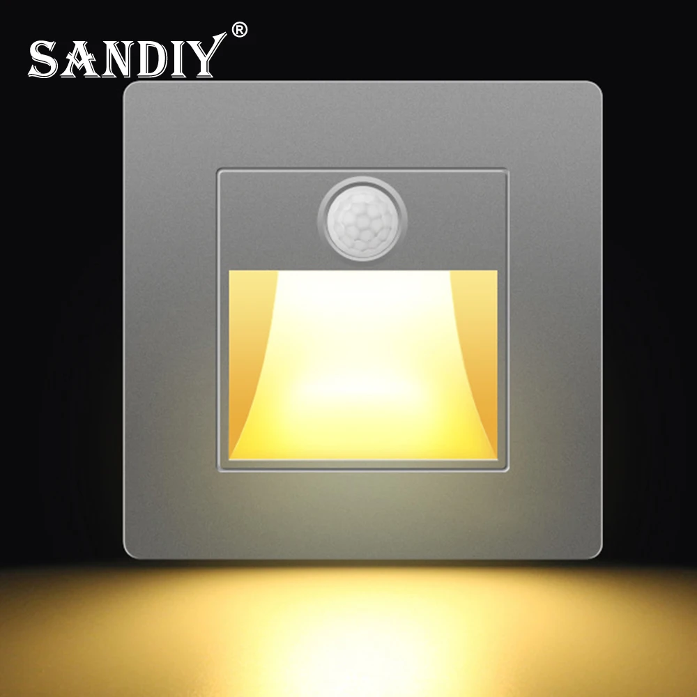 Lampada da parete con sensore SANDIY Luce per scale incorporata Luce notturna a led per scaletta Cucina Foyer Corridoio Soggiorno Coperta PIR Sconce