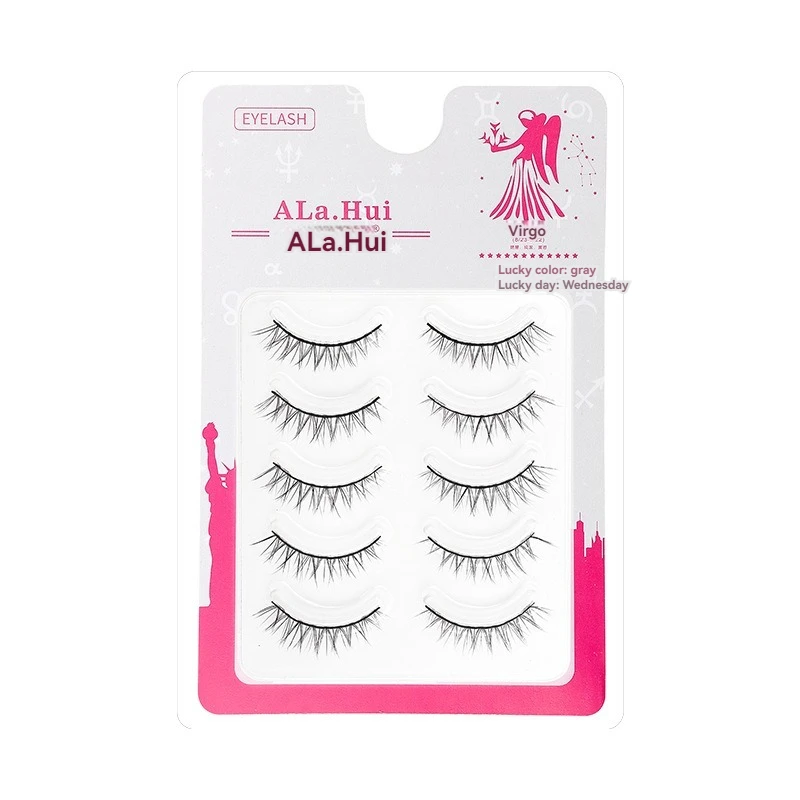 AILAISHI-Bande de faux cils en forme de U pour femmes et filles, extensions de cils adowpy, fournitures cosmétiques, 5 paires