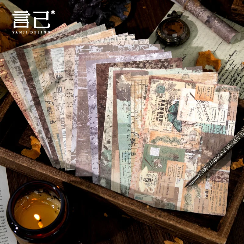 30 ورقة/مجموعة لوحات مذكرة المواد ورقة الحلم من مجلة الماضي سكرابوكينغ ورقة بطاقة خلفية ورق تزيين #3