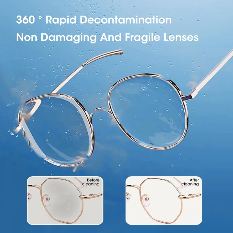 400ML Ultrasonic Jewelry Cleaner 45kHz Vibration Sonic 360° Rapid Decontamination Non Damaging Lens Glasses Cleaning Machine