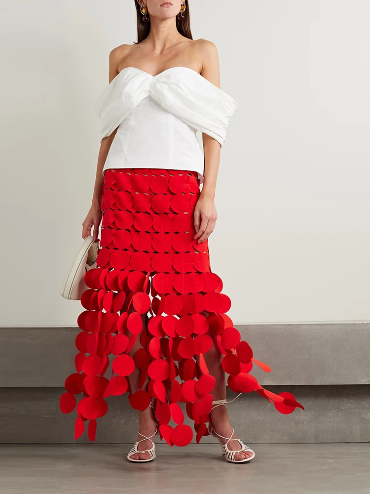 

Юбка VGH Design асимметричного кроя с бахромой и вырезами, круглая, с запахом, А-силуэт, с завышенной талией, облегающая, для женщин, для повседневной носки