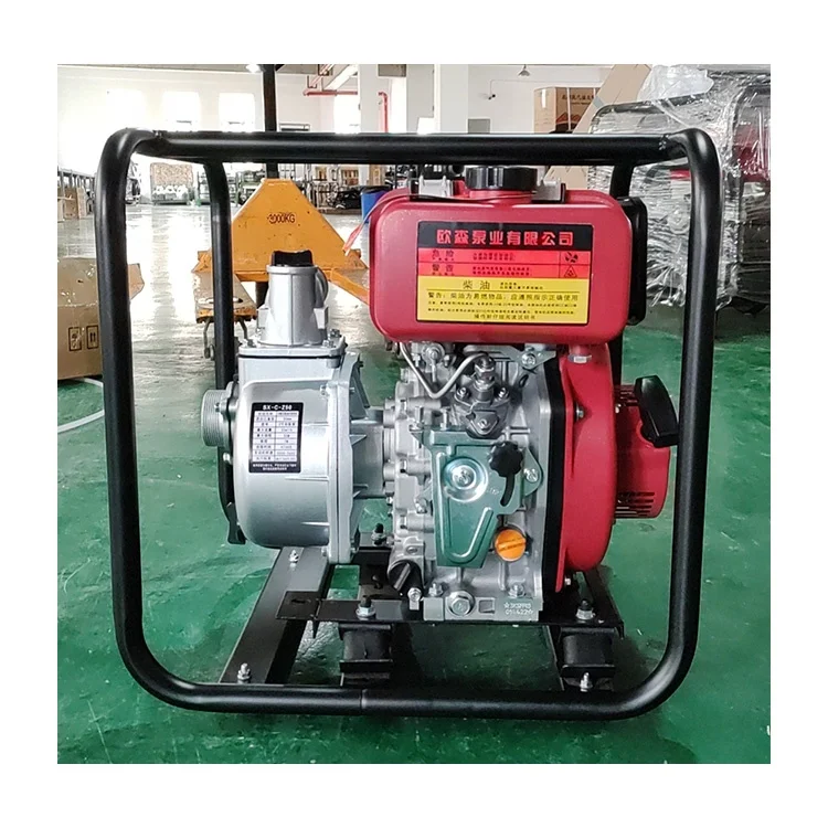6 Inch Large Traffic Portable Movable Water Pump Four Stroke Single Cylinder Self Priming Diesel Pump