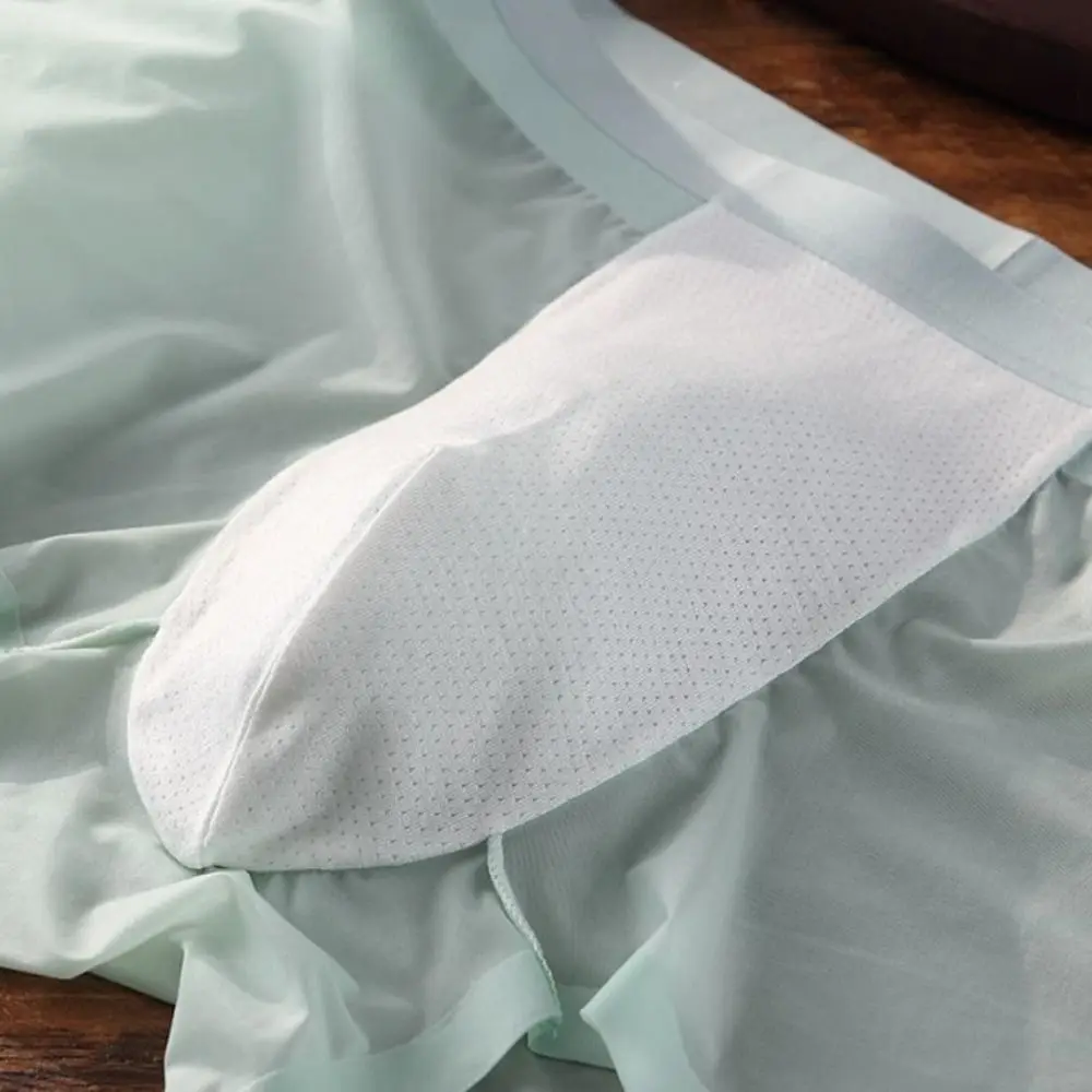 快適な無地メンズボクサーブリーフ超薄型速乾シームレス下着ランジェリー涼感下着男性用