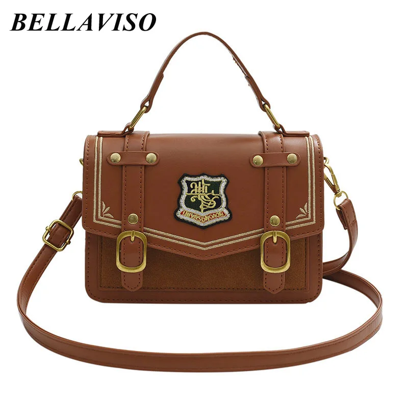 

BellaViso Simple Retro Women's PU Leather Shoulder Bag Female's Trendy Niche Design Handbag Satchels Crossbody Bags BLSB-125