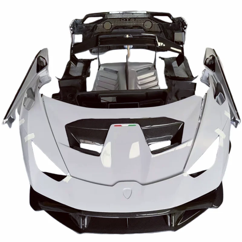 لامبورغيني هوراكان LP580 LP610 EVO STO نمط ألياف الكربون الجافة المصد الأمامي المصد الخلفي الخلفي سبويلر طقم الجسم