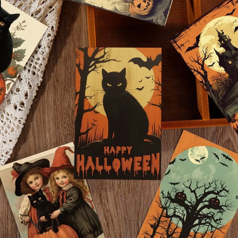 10pcs Halloween Card Interior Decoration Postcards Bedroom Walls DIY Holiday Party Decoration Wall Stickers