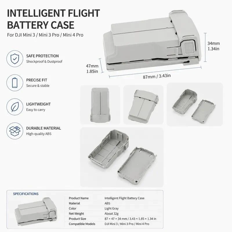 New Drone Battery Case Accessories for DJI Mini 3 4 Series Drone Batteries Storage Box Protective Holder Organizer