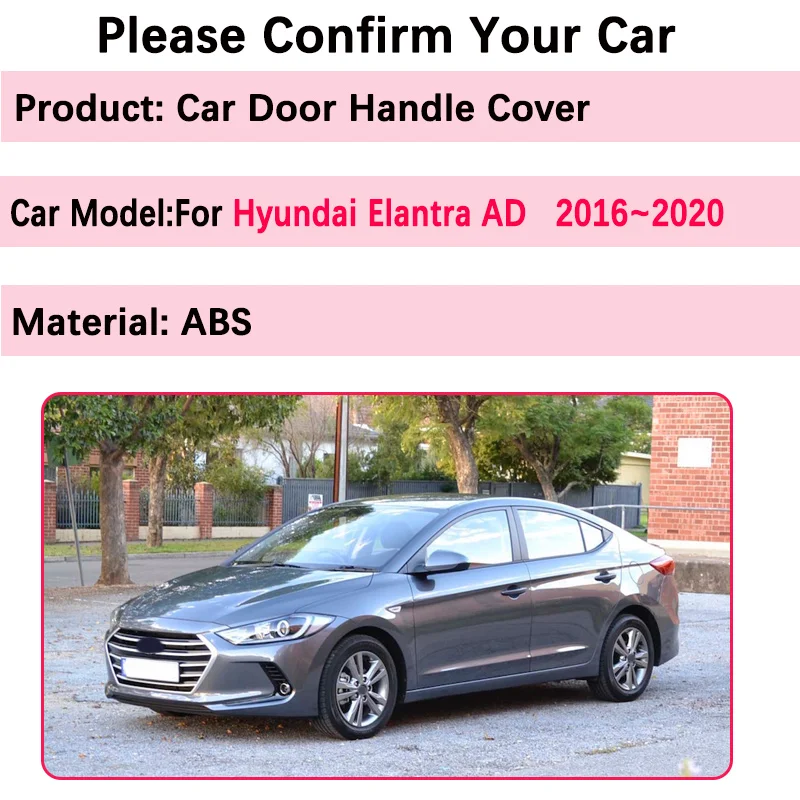 For Hyundai Elantra Avante AD 2016 2017 2018~2020 Door Handle Protective Sticker Black Trim Scratch-resistant Car Accessories