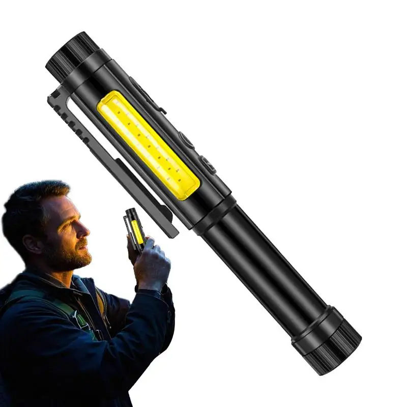 

Small Flashlight Rechargeable Pocket Flashlights 500 Portable Bright Work Light With 2 Modes For Everyday Inspection Outdoor