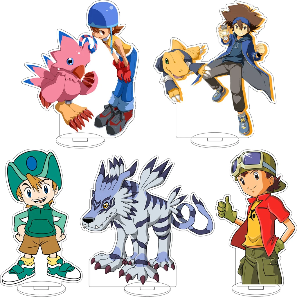Figura Acrílica de Anime Digimon de 16 cm, Piyomon, Yagami Taichi, Agumon, Takaishi, Takeru, Plotmon, Adornos, Regalos de Cumpleaños
