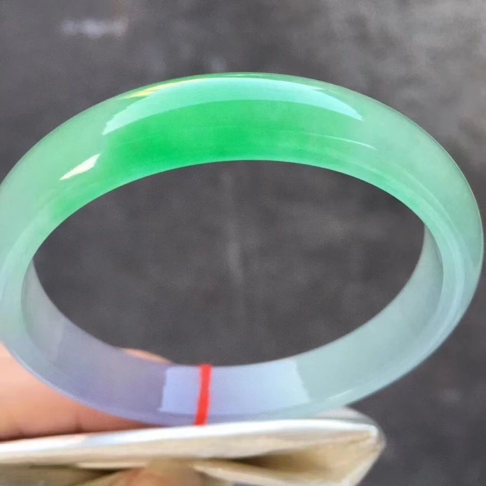 Genuine Natural Myanmar Grade A Jadeite Purple Green Jade Bangle Women Healing Gemstone Fine Jewelry Certified Burma Jade Bangle