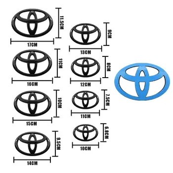 Pro Toyota Corolla CHR RAV4 Yaris Prado Camry Land Cruiser Příslušenství ABS Přední maska automobilu Emblém Zadní logo kufru Odznak Samolepky 6 nejlepší prodej Černý znak Toyoty Prado - №1