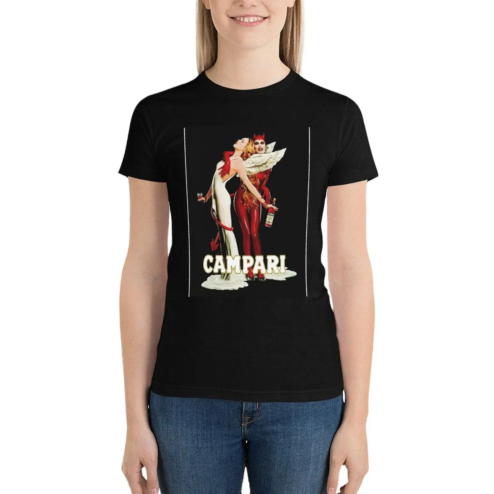 Campari gils rotes und weißes T-Shirt koreanische Mode süße Tops Sommerkleid ung für Frauen