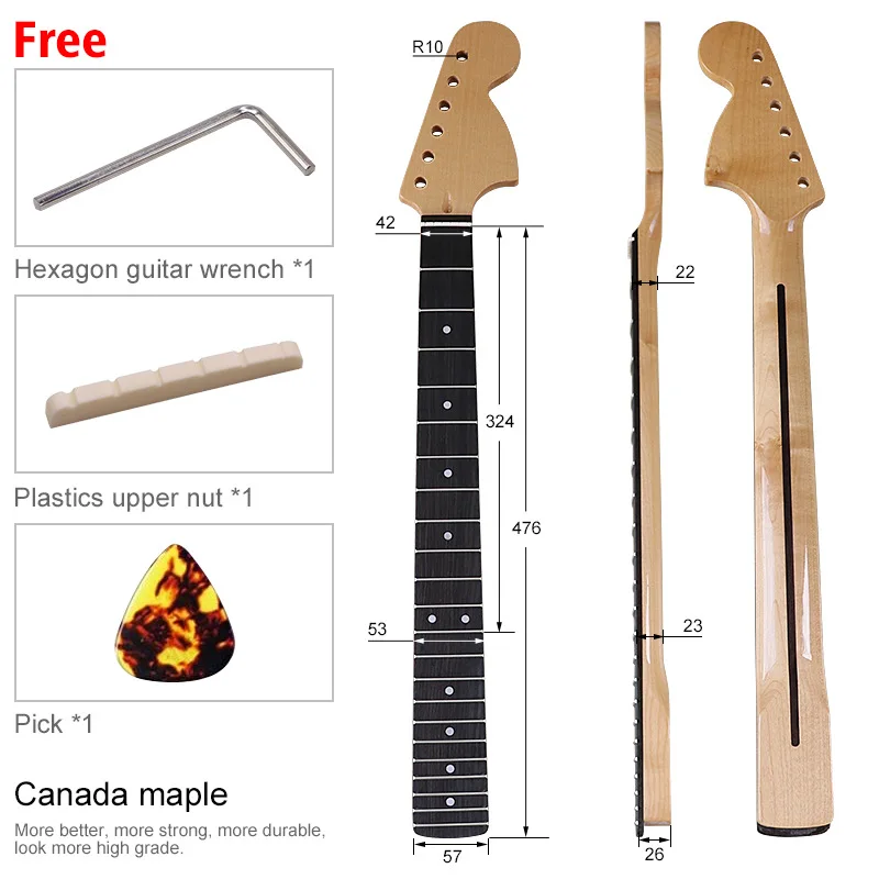 

22 frets 6 strings big head bright light ST electric guitar neck handle plus maple bright light guitar DIY guitar accessories