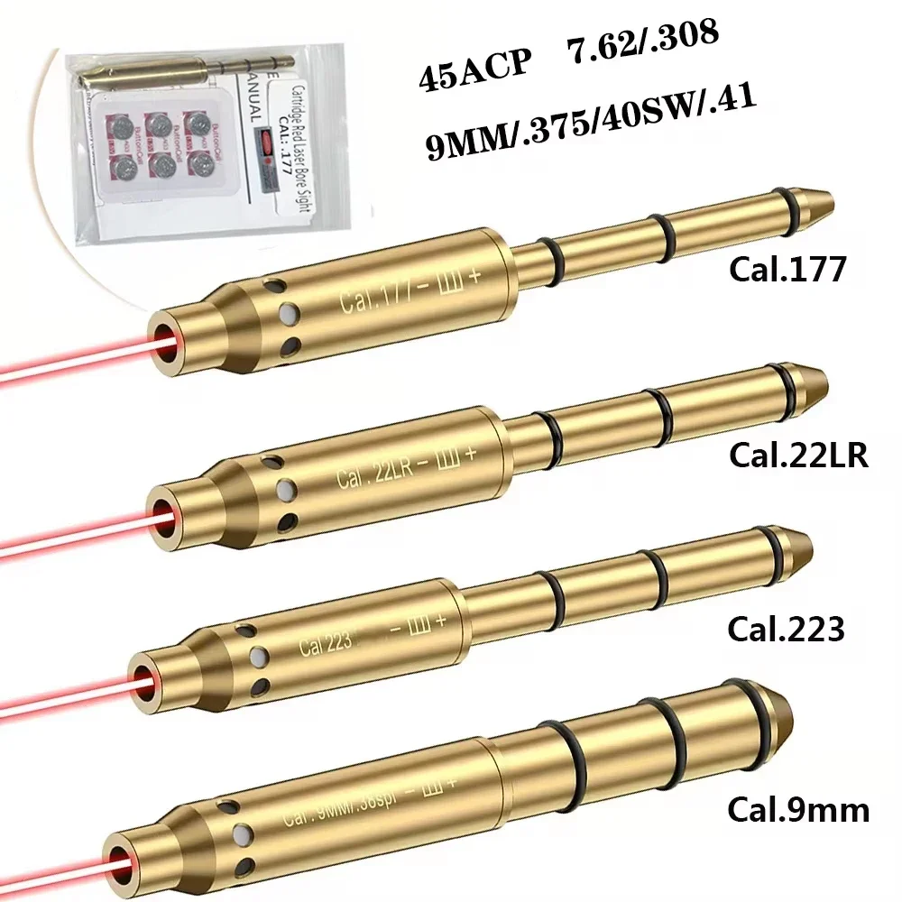 

Tactical Red Laser Boresighter 7.62 9mm .38spl .223 .177 22LR Cal Training Bullets Hunting Handgun Bore Sight Tactical Shotgun