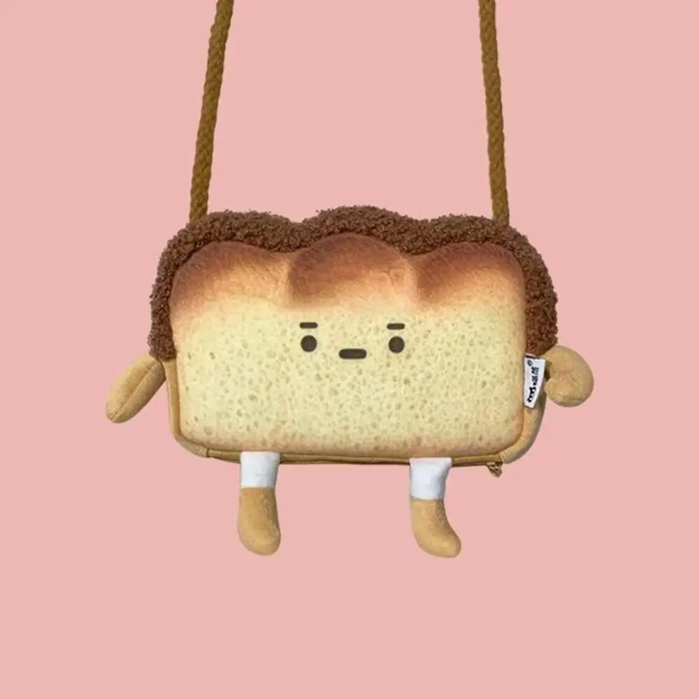 Hot Cartoon Toast Purse Bread Coin Bag Cute Casual Tote Creative Pencil Case School Stationery Personality Wallet Kawaii Gift