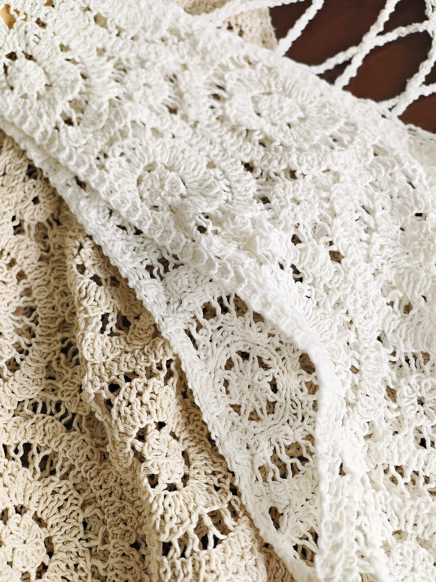 Women's Crochet Lace Tank Top Sleeveless V-Neck Lace Up Back Blouse Boho Festival Cottagecore Open-work Lace Vest view 4