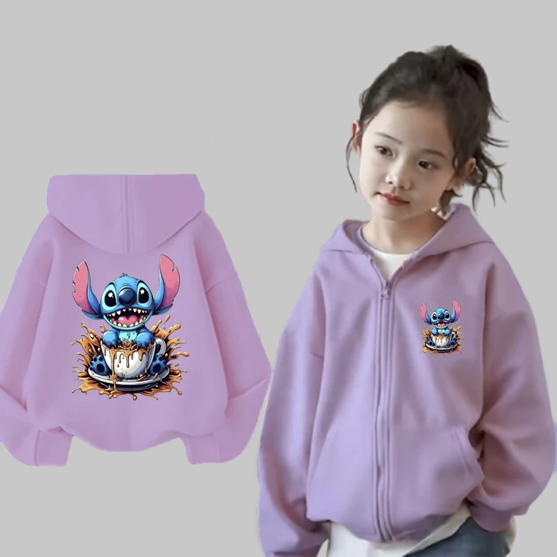 

Cute Stitched Kids Hooded Cardigan Wool Sweater For Boys and Girls Aged 2-12 Casual and Ffashionable Sports Top Purple and Red