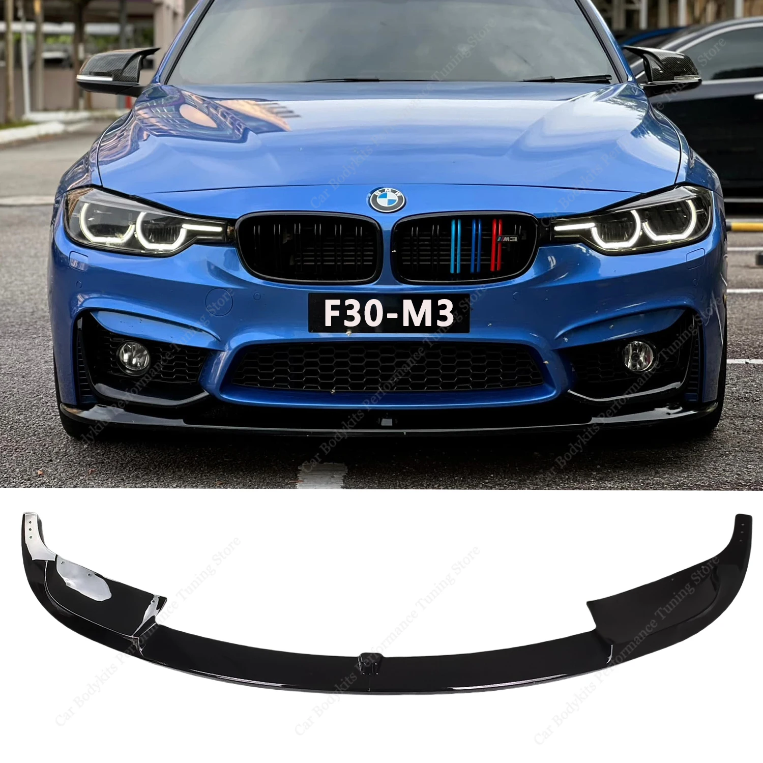 MP Style Front Bumper Splitter Lip Spoiler Diffuser Bodykits Cover Guard For BMW F30 With Aftermaket M3 Bumper 2012-2019 Tuning