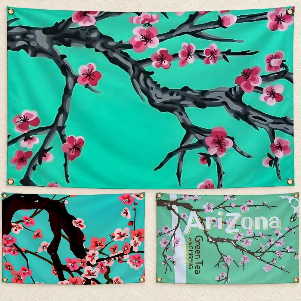 Fresh Beverage Arizona Green Tea Flags Wall Hanging Flag Banner Living Room Bedroom Home Decor HD Fabric Aesthetic