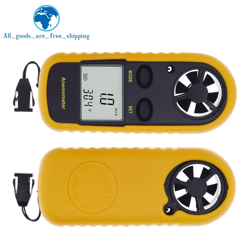 Digital Anemometer 0-30m/s Wind Speed Meter -10 ~ 45C Temperature Tester Anemometro With LCD Backlight Display