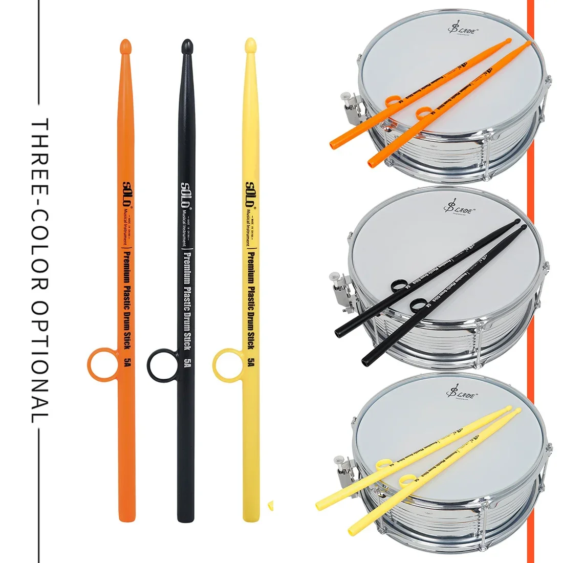 2 Pcs Drumsticks Premium Plastic Drum Sticks Anti-shedding 5A Drum Stick Crisp Sound Percussion Musical Instruments Accessories
