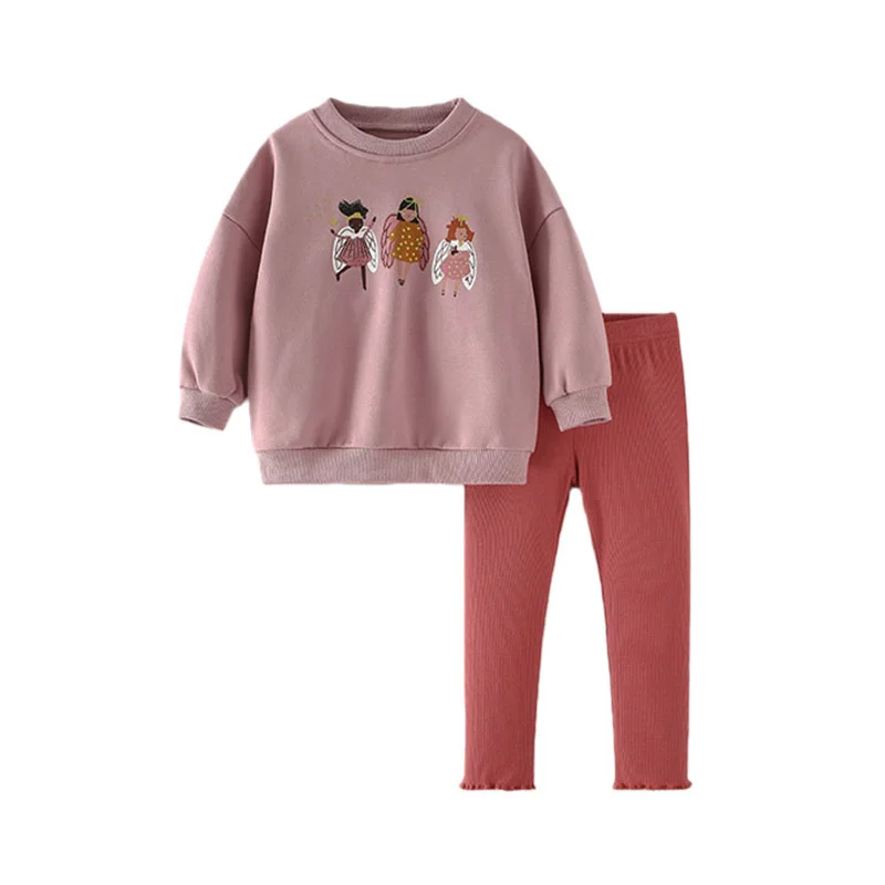 3-8T New Design Girls Clothing Sets Kids 2 Pcs Sweatshirts + Leggings Long Sleeve Baby Costume Autumn Spring Kids Outfits