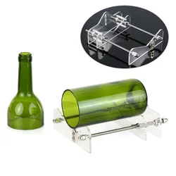 Cortador de botellas de vidrio, máquina de corte de botellas DIY ajustable de acrílico para botellas de vino/cerveza