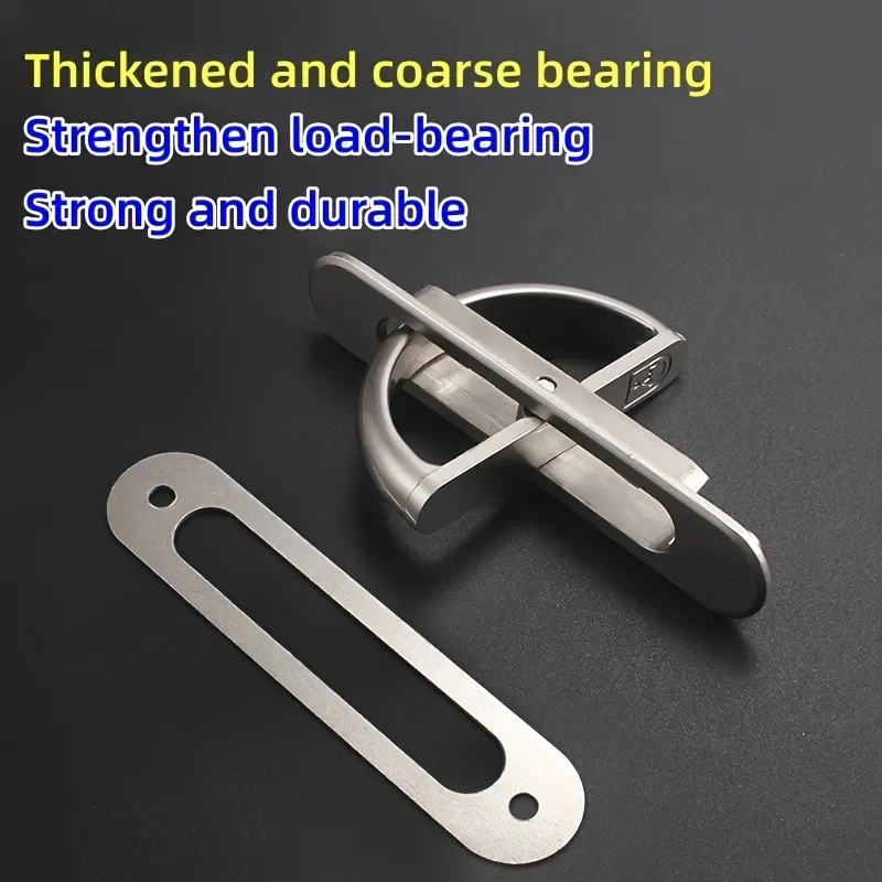 2pcs Modern Door Tatami Handle Rotating Concealed Stainless Steel Tatami Handle Includes Mounting Screws