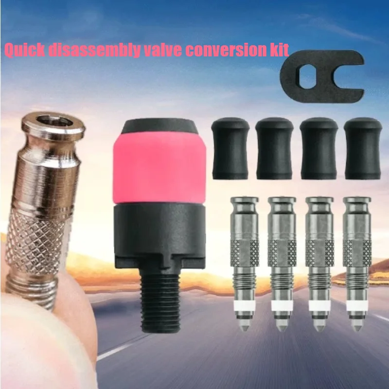 Suitable for Fast Inflation Method Replacing Inner Tubes with Valve Cores Valve Cylinders and Conversion Heads