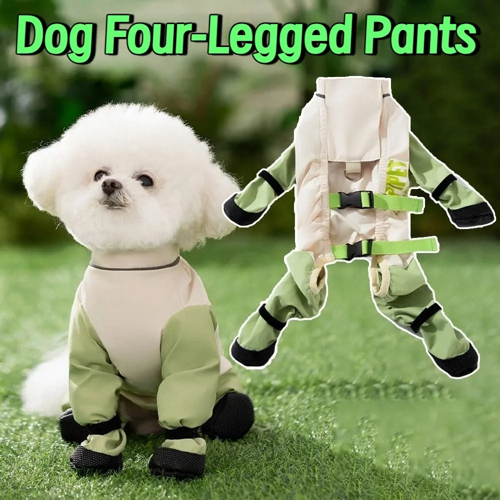 مقاوم للماء شريط عاكس الحيوانات الأليفة السراويل مقاومة للبقع قابل للتعديل التغطية الكاملة الكلب الأحذية رقيقة دائم البطن تغطي الحيوانات الأليفة الزي