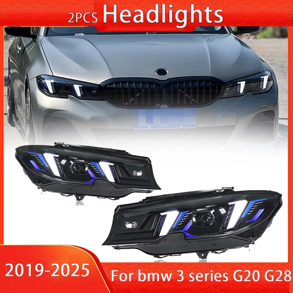

Автомобильные фары для BMW G20 G28 Светодиодные фары 2019-2025 Фары 3 серии DRL Указатель поворота Дальнего света Объектив проектора Angel Eye