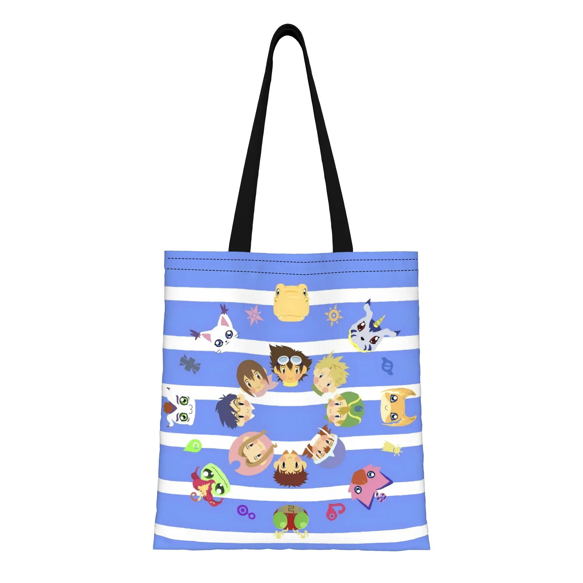 Digimon Partners 2 BANDAI Digimon Canvas Tote Bag Perfect for Outdoor Women's Top-Handle Bags