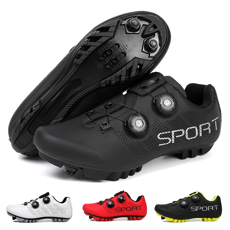 

New Leather Men Cycling Shoes MTB Mountain Cycling Shoes Women Outdoor SPD Racing Self-Locking Pedal Racing Shoes Size 37-47
