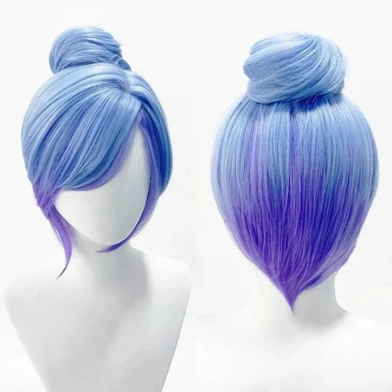 

Star Guardian Orianna Reveck Cosplay Wig Short Blue Bun Heat Resistant Synthetic Hair Game The Lady of Clockwork Wigs Wig Cap