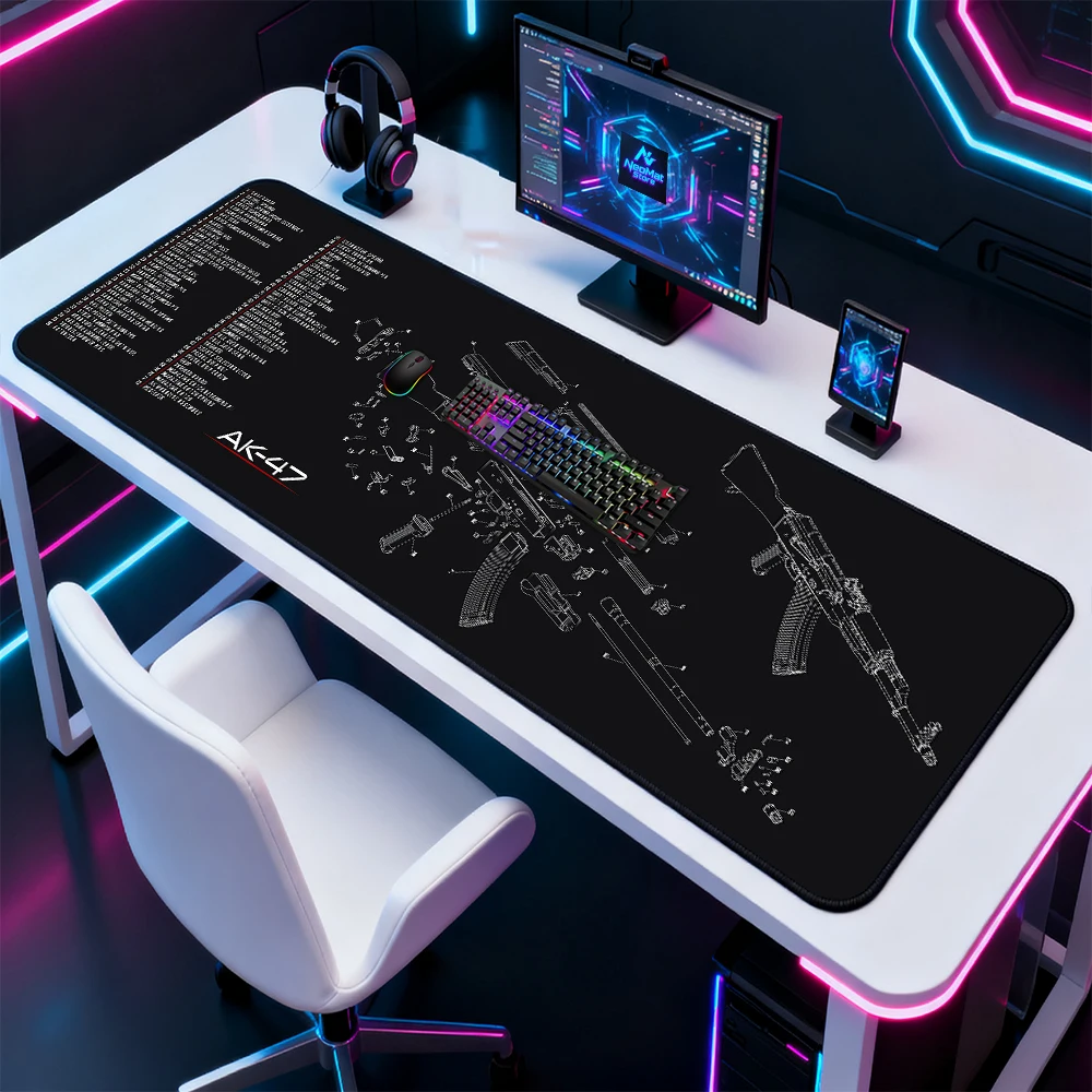 Base 1800mm AK Gamer Mat Extended 140x60cm Nonslip Rubber Office Computer Accessories Premium Stable Desk Decor Study Desk Mat