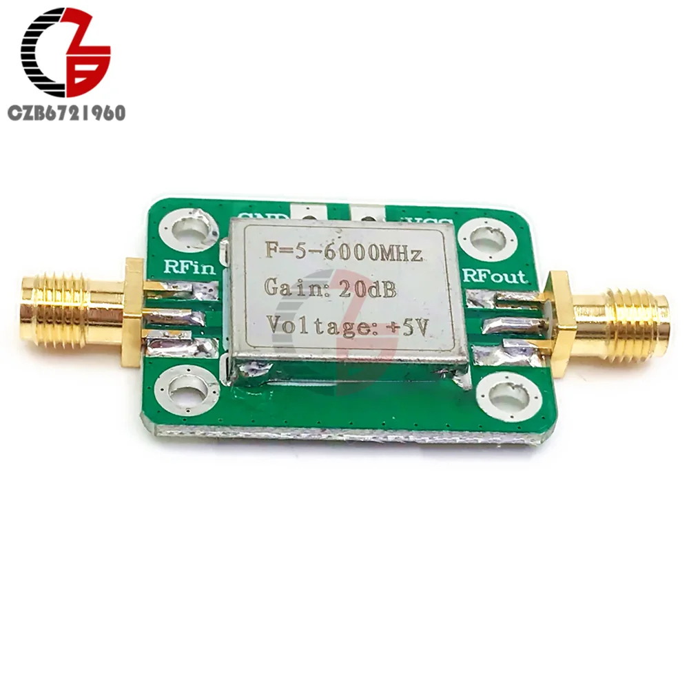 5M-6GHz RF Low Noise Broadband Signal Amplifier Power Amplifier Board Module Gain 20dB Receiver For VFH UHF SHF 5-6000mhz LNA