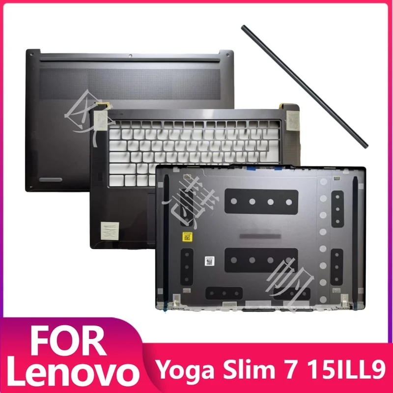 T New Replacement for Lenovo Yoga Slim 7 15ILL9 83HM Laptop LCD Back Cover Palmrest Upper Cover Bottom Case Hinge Cover