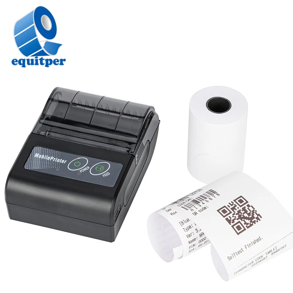 EQUITPER 58MM Thermal Printer Portable Supermarket Color Handheld Wireless Bluetooth Courier Receipt Printer