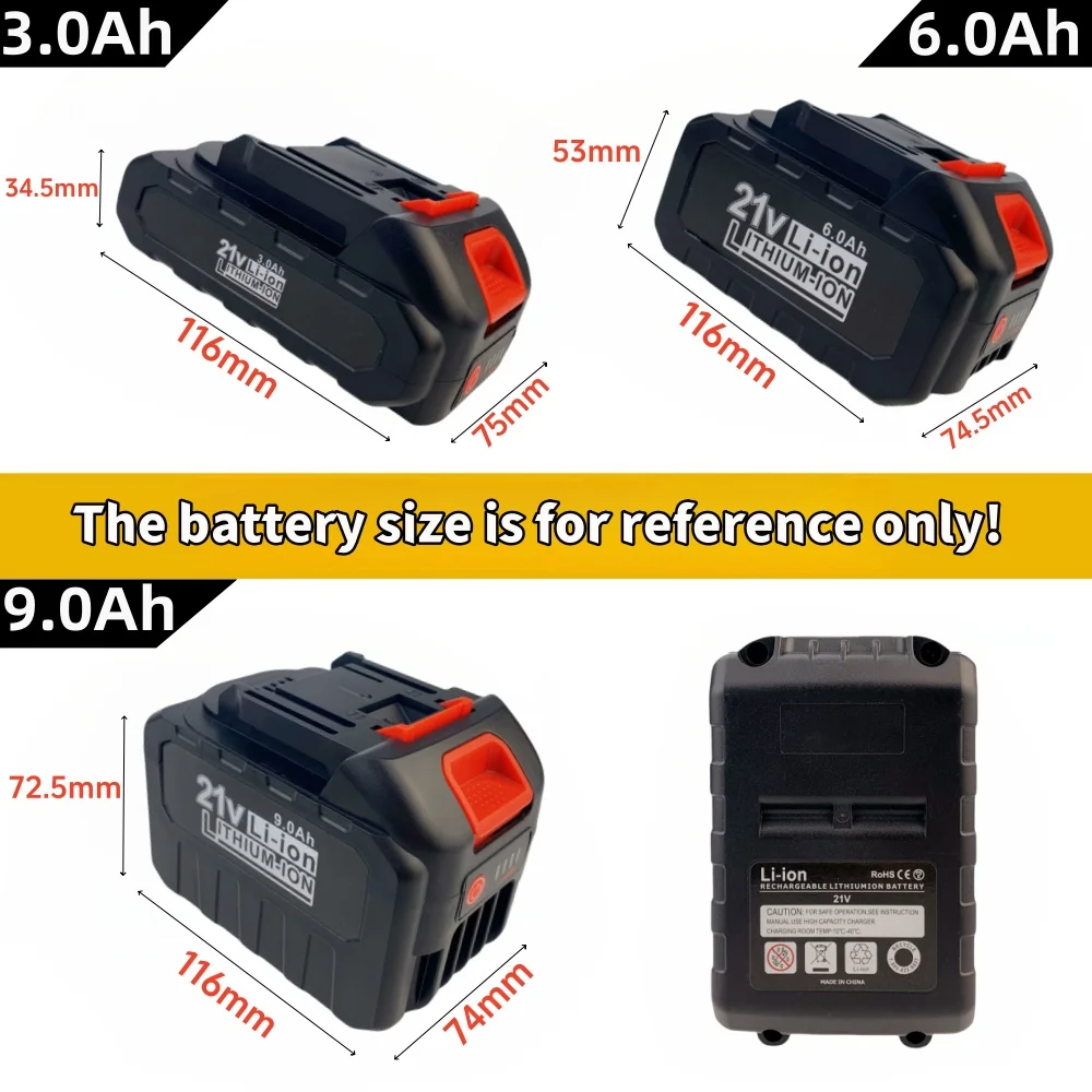 21V 3Ah 6Ah 9Ah  High-Power Rechargeable Lithium-Ion Battery for Makita 21V Cordless Dirll/Brushless Wrench/Screwdriver