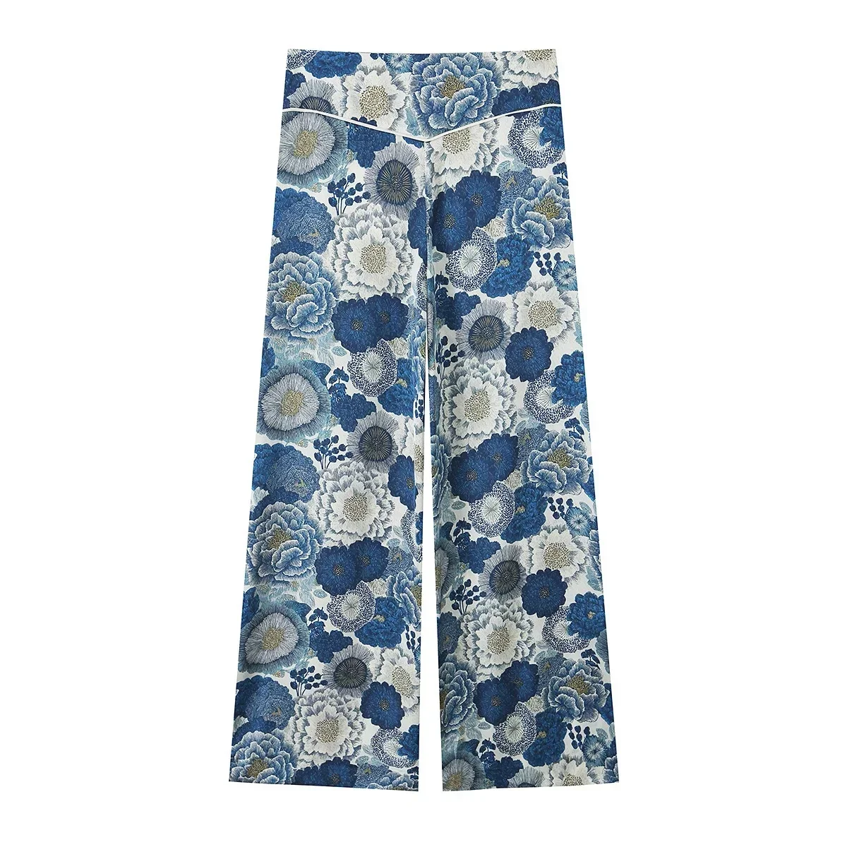 KONDALA Damen Elegantes Schickes Bedrucktes Hosenset 2026 Frühling Sommer Trendiges Urlaubs-Freizeitset Damen Schnür-Knopf-Hemden, Lange Hosen – Detail 16