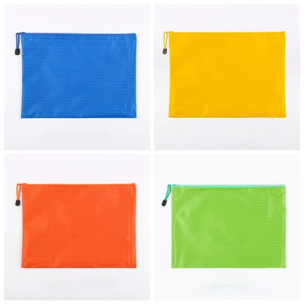 

Color A4 Zipper File Bag Portable Waterproof File Folder Thickened Large Capacity Stationery Storage Mesh Bag Data Storage