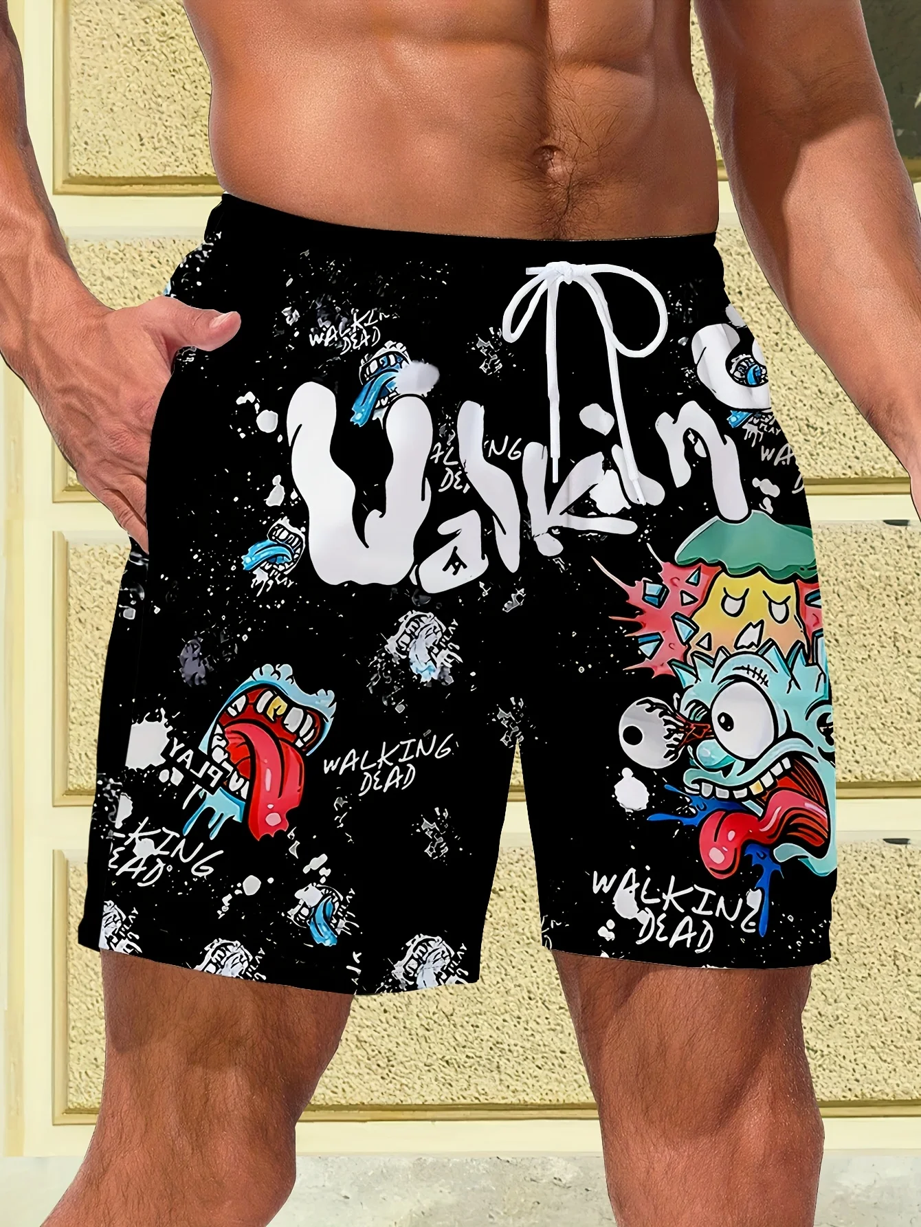 

2025 New Men's Fashion Printed Shorts Light Luxury Street Hip Hop Daily Breathable Trend Premium