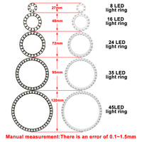 DC5V WS2812B Led Ring 5050 RGB Individul AddressabIe Round Lights Module 3Pin Black White PCB 8 16 24 35 45 Pixels BuiIt-in IC