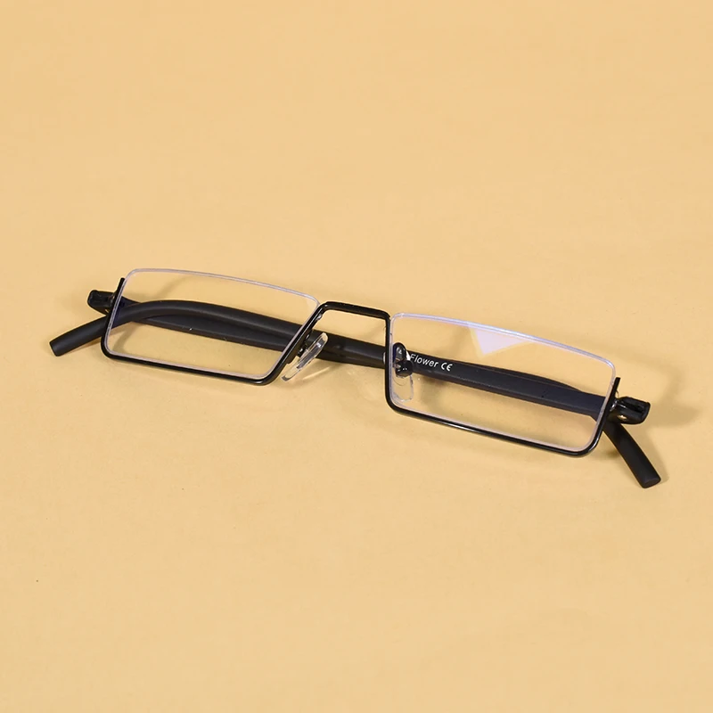 Metall Anti-Blau Licht Lesebrille Männer Halb Rahmen Brillen Männlichen Brillen Mit Fall + 125 + 175 + 225 + 275 + 300 + 350 – Detail 4