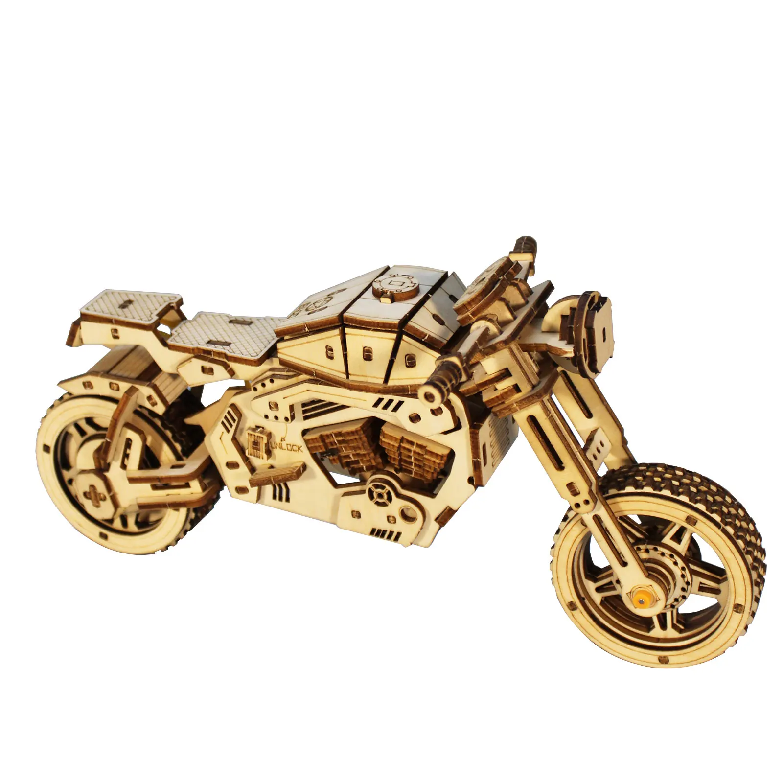 Kits de modelo de motocicleta de rompecabezas de madera 3D para construir, construcción de madera, artesanía hecha a mano, regalo único de Navidad