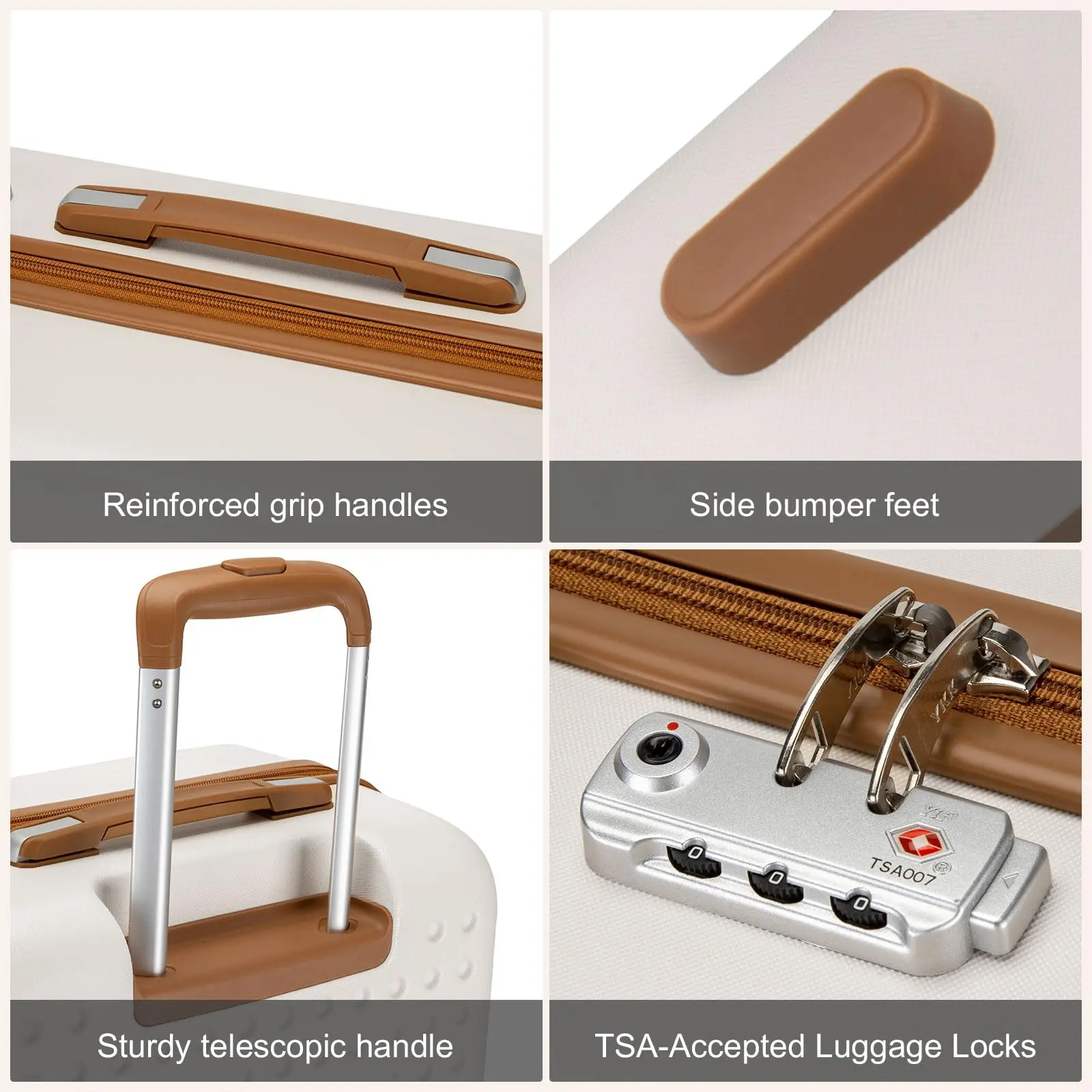 Kono 28" Large Check-In Suitcase - Durable ABS Hardshell Luggage with TSA Lock & 4 Spinner Wheels