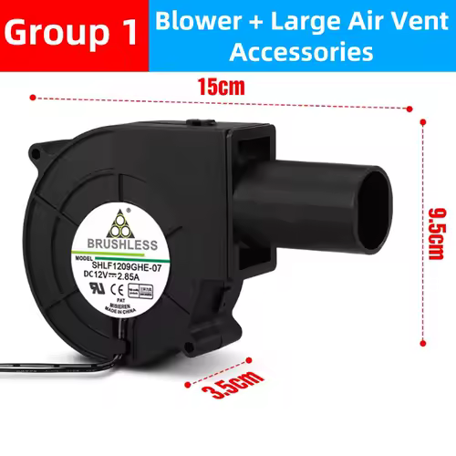 9733 DC Blower Adjustable Speed Large Air Volume Turbo Fan 12V 2.85A 5500R/Min Firewood BBQ Stove Waste Oil Stove Wood Stove - Image 8
