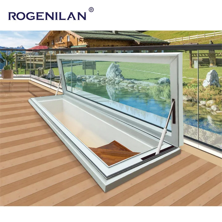 ROGENILAN High Sealing Retractable Design Aluminum Electric Roof Windows Sliding Type Skylights For Roof Staircase Access