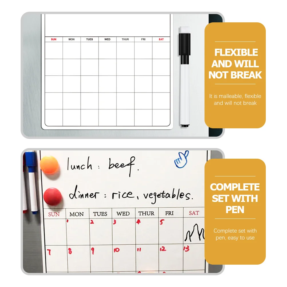 

2Sets Fridge Message Board Magnetic Planning Whiteboard List Reminder Schedule Memo Writing Board Kitchen Magnet